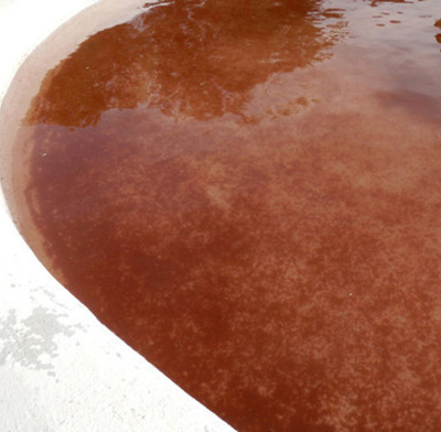 Rain blood dyed red lake of Spain