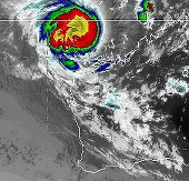 Red swirl in the sky of Western Australia