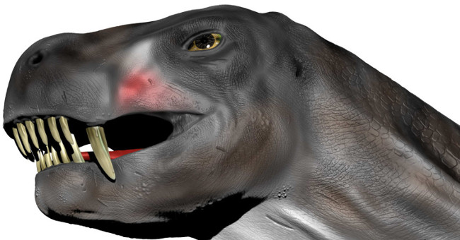 Reptiles are as big as dogs, with venom before snakes appear