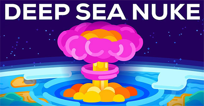 Results if atomic bombs explode in the deepest ocean trench