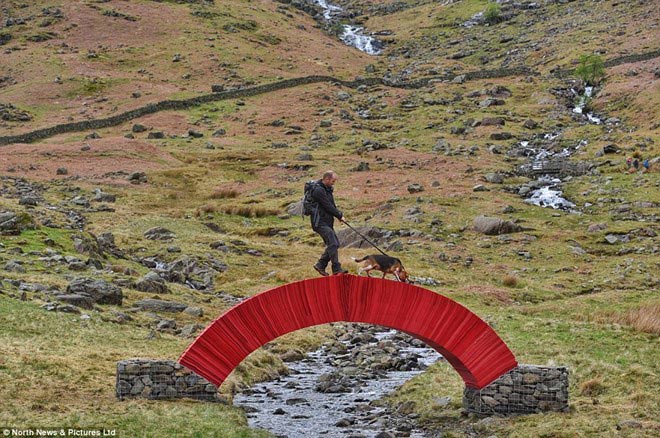 Ride a bike through the unique paper bridge in England