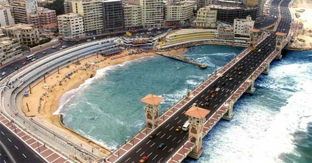 Rising sea levels threaten to engulf the Egyptian port city of Alexandria