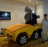 Robot chasing birds in Korea