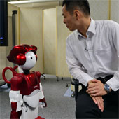 Robot teasing when talking