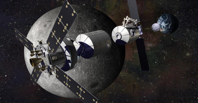 Russia - America cooperated to build a space station on the Moon