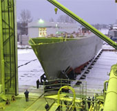 Russia received the largest fiberglass ship in the world