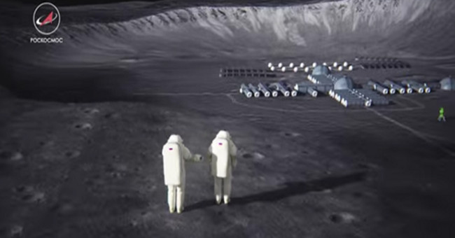 Russian astronauts practice landing on the Moon