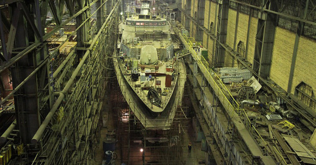 Russian flagship launch stealthy Gremyashchy