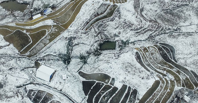 Sa Pa covered with snow like Europe seen from above