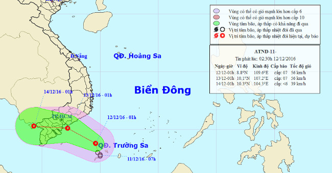 Saigon responds to tropical depression toward the South