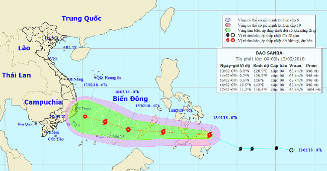 Sanba storms on the Philippines, potentially weakening in the South China Sea