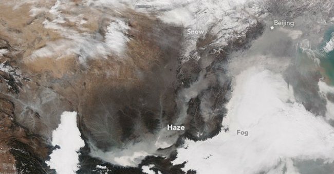 Satellite images reveal the disaster of Chinese air pollution
