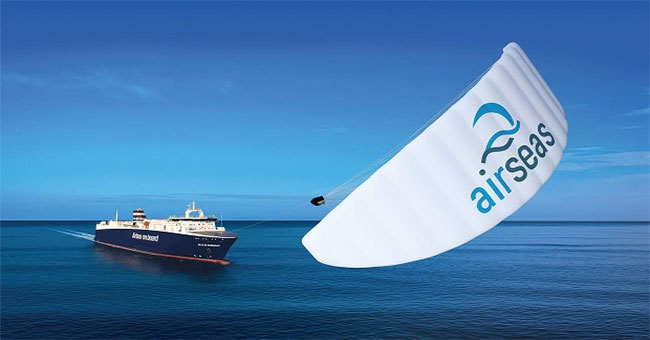 Saving money, Airbus company developed kites for sailing ships
