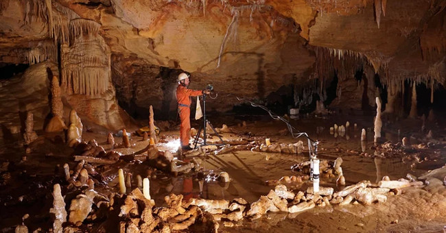 See a 175,000-year-old wall in a French cave