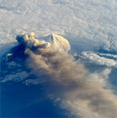 See the American volcano spray from the universe