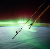 See the virtual aurora on the earth from the universe