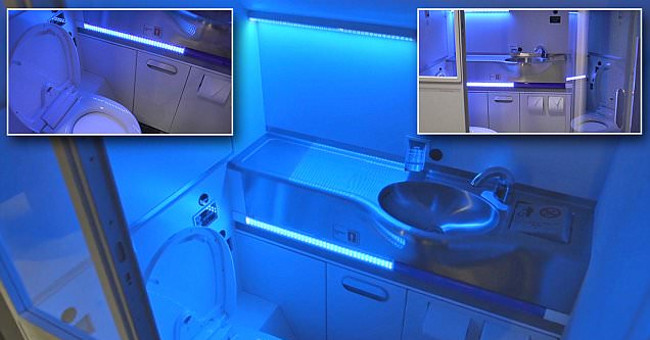 Self-cleaning toilet on board Boeing