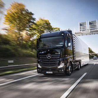 Self-drive truck on the German highway