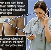 Sensor stickers help monitor patients remotely