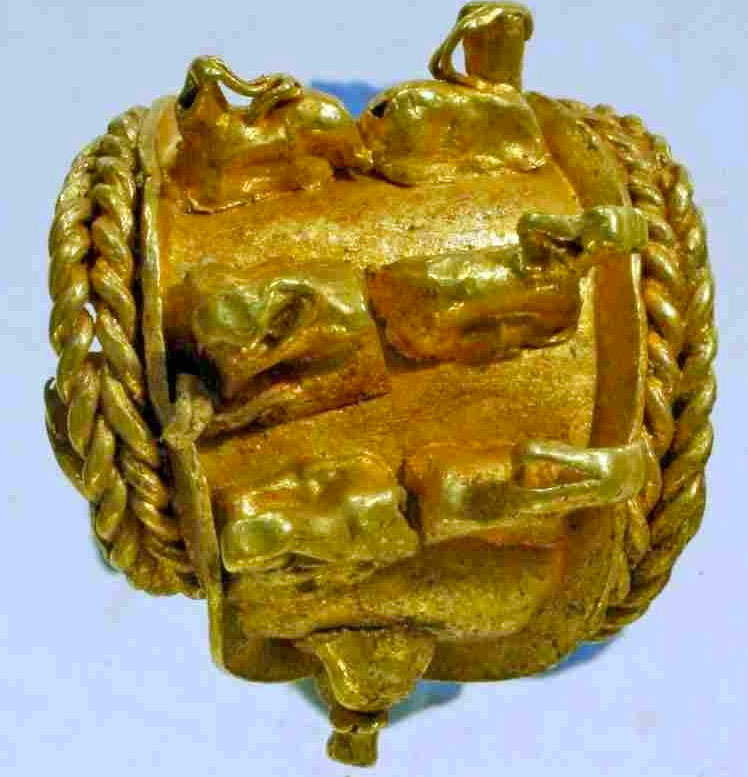 Set of antique jewelry in thousands of years old silver gold