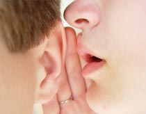 Should say love in the left ear