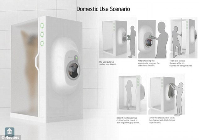 Shower and washing machine