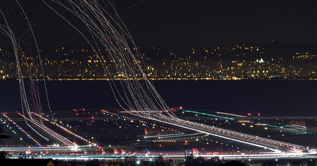 Single image taken of the plane taking off