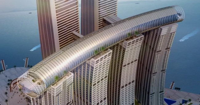Skyscraper-like bridge design is horizontal in China
