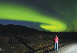 Solar storms create a wide aurora