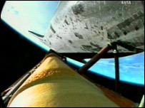 Space shuttle Endeavor hit the road