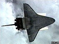 Space shuttle hits the space station