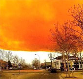 Spain: Orange clouds cover the sky