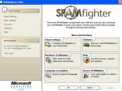 SPAMfighter: anti-spam utility for Outlook Express