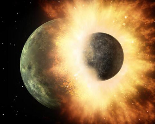 Spitzer discovered a strong collision between the two planets