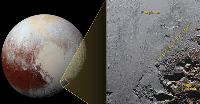 Spot the black plateau on Pluto