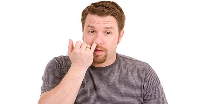 Squeeze your nose with your hands, watch out for dangerous deadly bacteria
