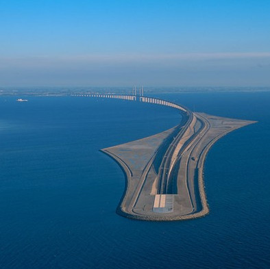 Startled with the bridge disappearing in the sea