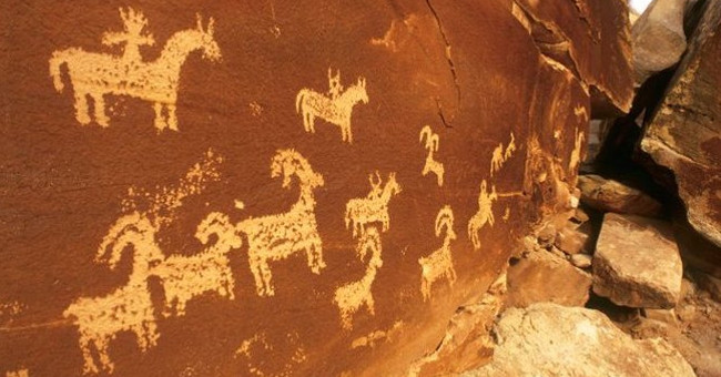 Stone carvings in the Altai range