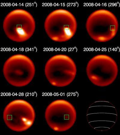 Storm in the tropical region of the moon Titan