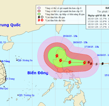 Storm Koppu jerked level 17 headed for the East Sea
