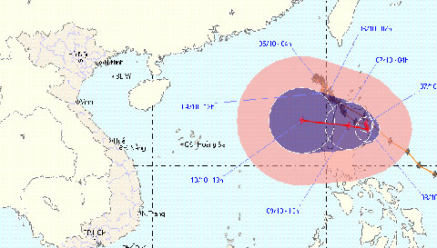 Storm No. 10 leaves the East Sea, still heading towards Vietnam