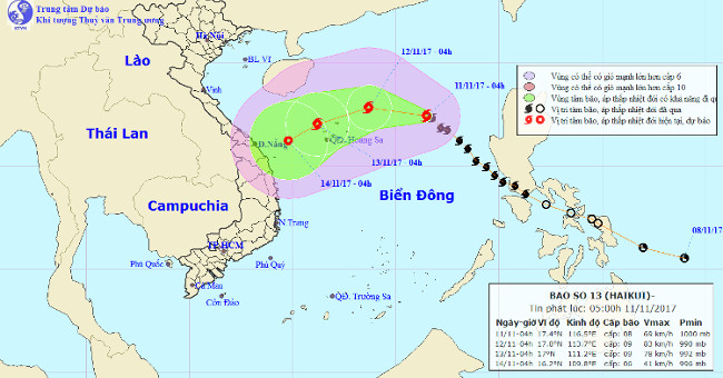 Storm No. 13 is approaching the Paracel Islands