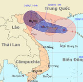 Storm No. 2 is about 590 km from the coast of Quang Ninh and Hai Phong