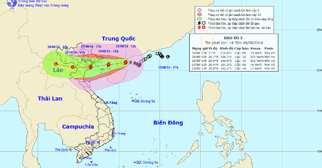 Storm No. 3 will sweep through Hanoi, the closer it gets to the shore