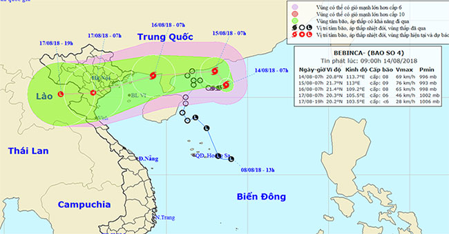 Storm No. 4 jerk level 10, heading to Quang Ninh - Nam Dinh