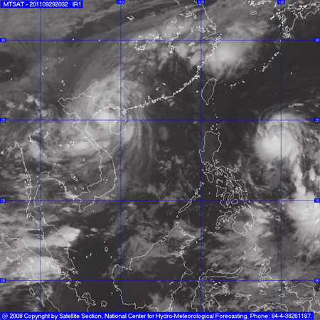 Storm No. 5 will enter Hanoi at 15-16 this afternoon