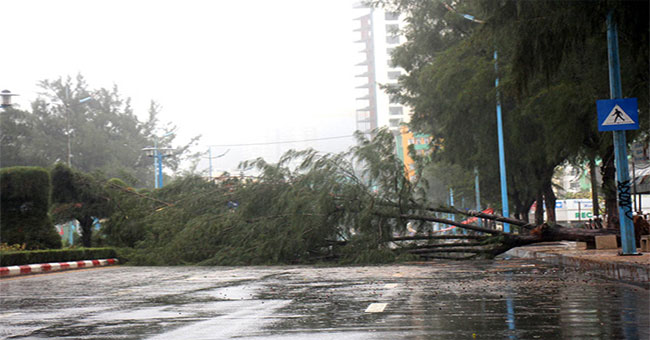 Storm Usagi approached Vung Tau, heavy rain