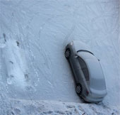 Strange black snow in Siberia