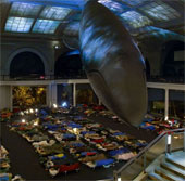 Strange feeling in the dark night at the museum