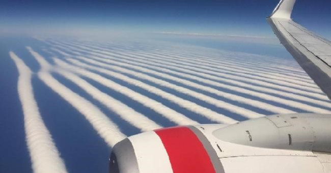 Strange lines of striped clouds in Australia's sky